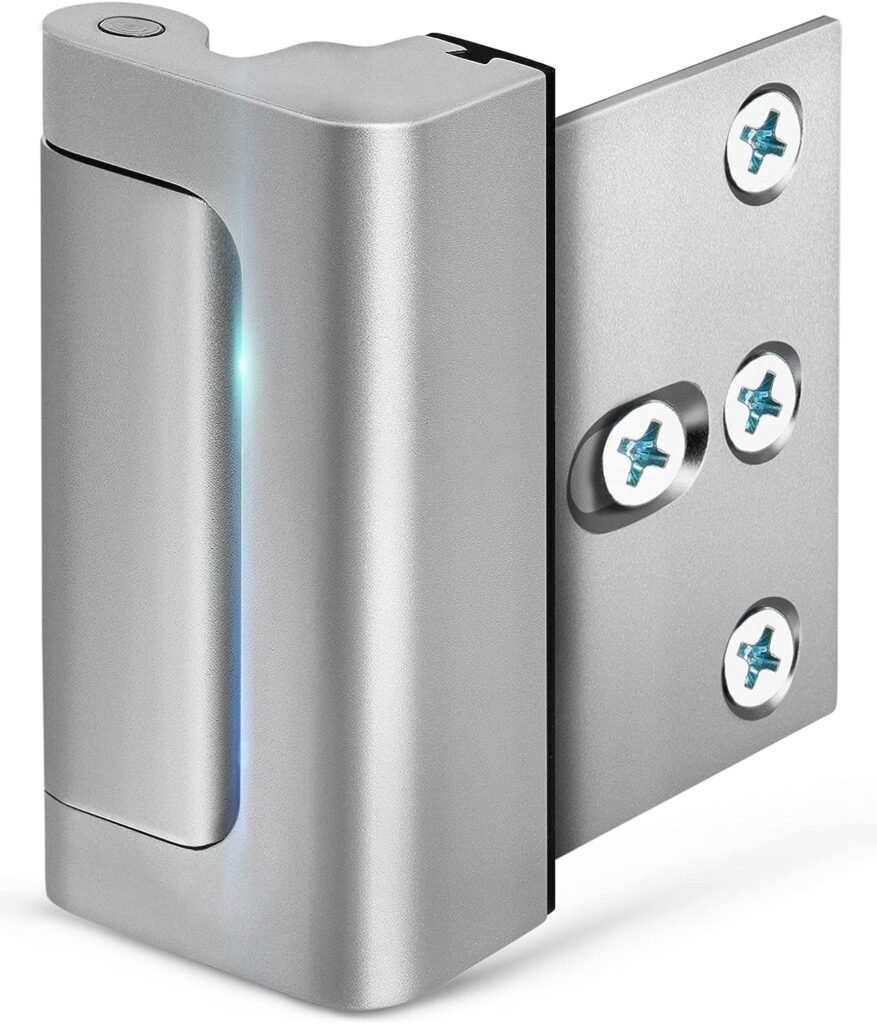 EverPlus Home Security Door Lock with 8 Screws, Childproof Door Reinforcement Lock with 3 Inch Stop Withstand 800 lbs for Inward Swinging Door,Upgrade Night Lock to Defend Your Home (Silver)