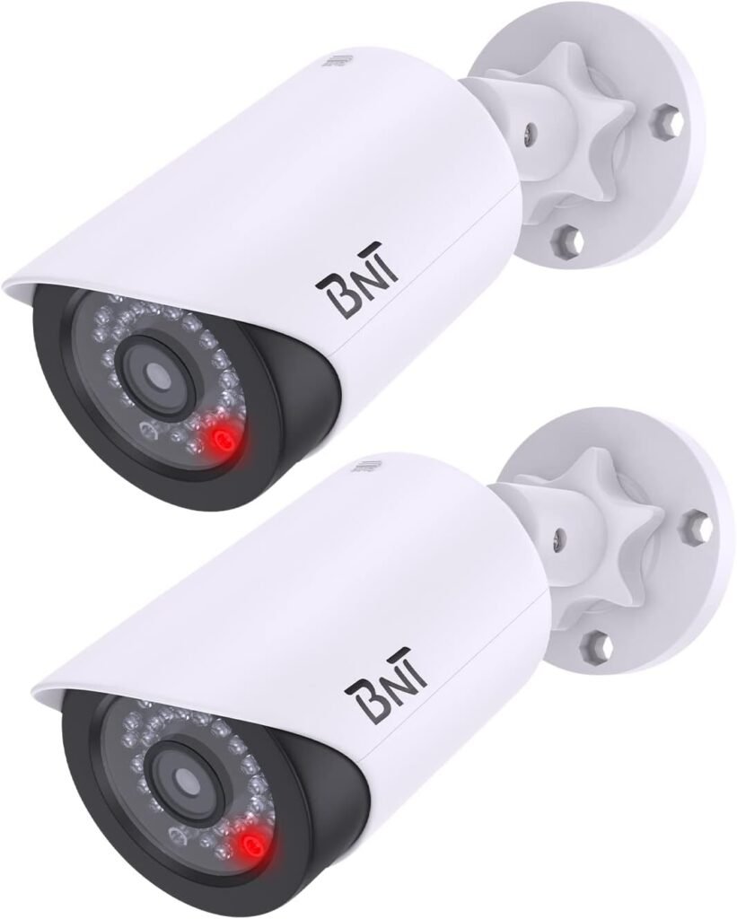 Amazon.com : BNT Dummy Fake Security Camera, with One Red LED Light at Night, for Home and Businesses Security Indoor/Outdoor (2 Pack, White) : Electronics
