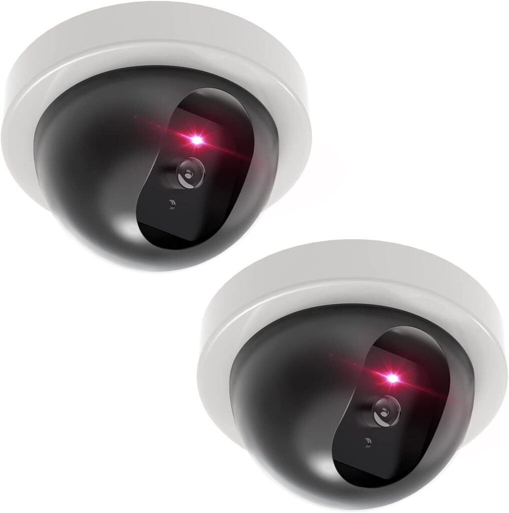 Amazon.com : WALI Dummy Fake Security CCTV Dome Camera with Flashing Red LED Light with Security Alert Sticker Decals (SDW-2), 2 Packs, White : Electronics