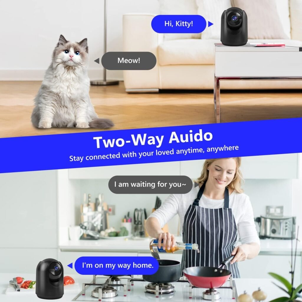 Cameras for Home Security, 2K Pan  Tilt Indoor Camera Baby Monitor Pet Camera w/App Sleep Mode, 24/7 2-Way Talk, Human Detection Motion Tracking, Night Vision, SD/Cloud Storage Indoor Security Camera