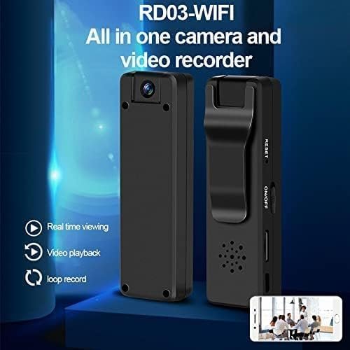 Home Security Camera WiFi Wireless Camera Indoor Outdoor Body Dog Cameras Body Security Nanny Cam App Remote View Loop 180° Rotation Built-in Battery Camera No Need WiFi Cameras For Home Security