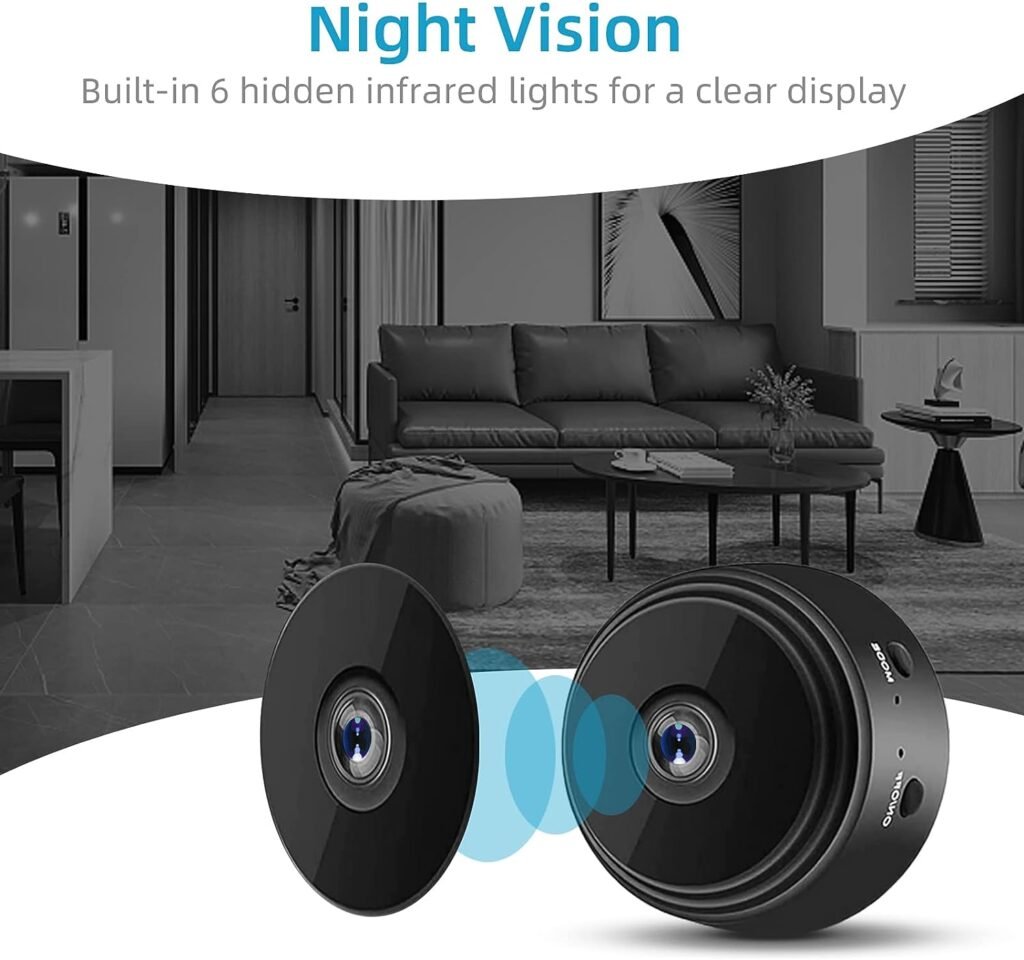 Mini Wireless Hidden Camera WiFi Camera HD 1080P Indoor Home Security Cameras with Feed Covert Baby Nanny Cam Tiny Smart Pet Dog Cameras with Night Vision and Motion Detection