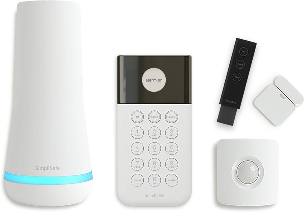 SimpliSafe 5 Piece Wireless Home Security System - Optional 24/7 Professional Monitoring - No Contract - Compatible with Alexa and Google Assistant,White