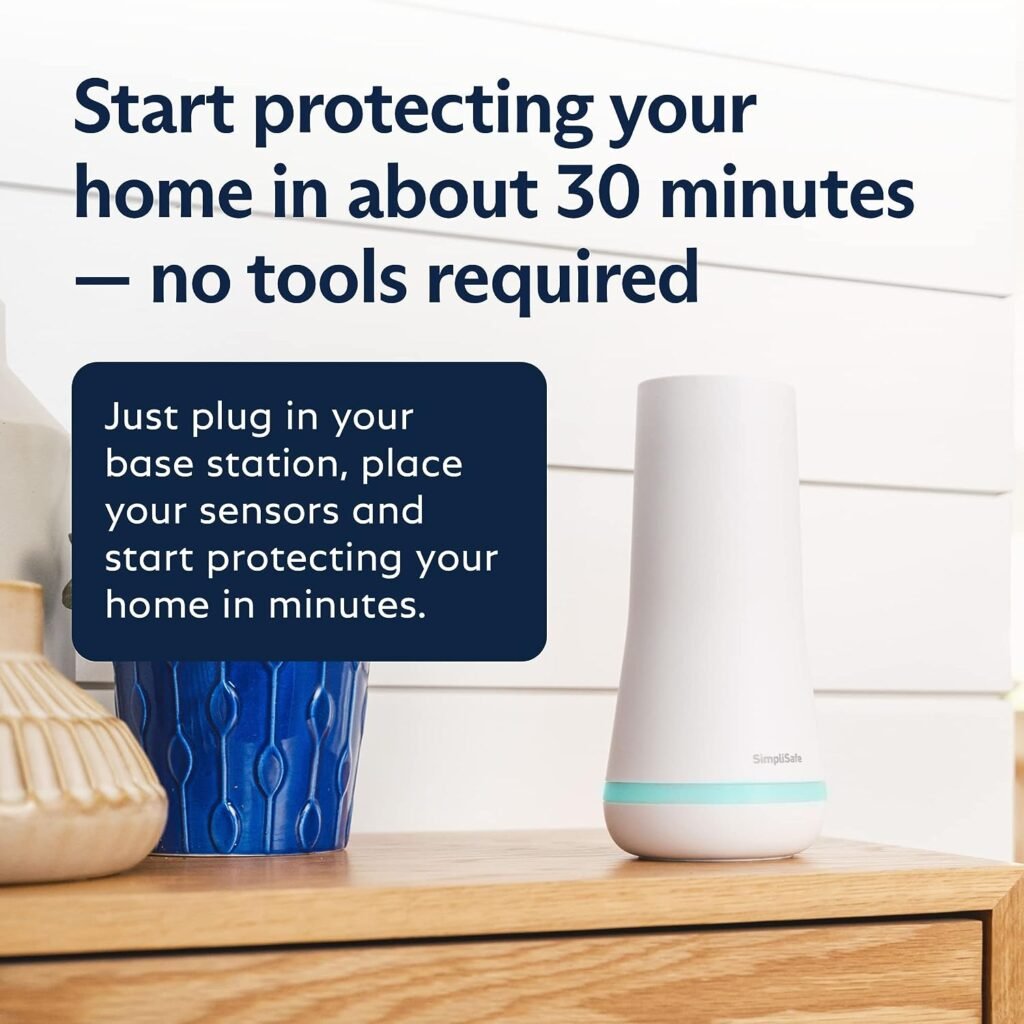 SimpliSafe 5 Piece Wireless Home Security System - Optional 24/7 Professional Monitoring - No Contract - Compatible with Alexa and Google Assistant,White