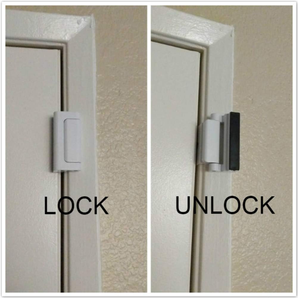 TOYFUL 2 Pack Door Reinforcement Locks with 8 Screws, Home Security Door Lock for Toddler, Childproof Door Lock Night Lock Withstand 800 Lbs White